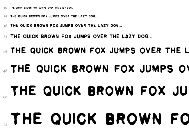 Pulp font waterfall